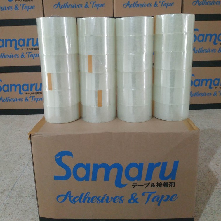 

Lakban Samaru OPP Tape Coklat Bening 6 pcs 45 mm x 80 yard Tebal Berkualitas Bisa Cod