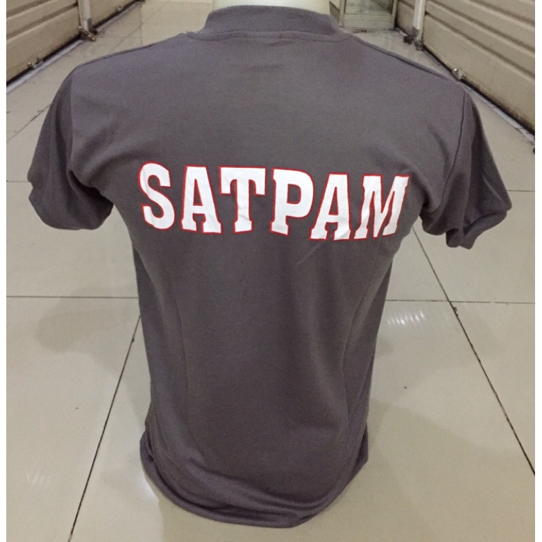 kaos satpam ( kaos security abu abu pendek