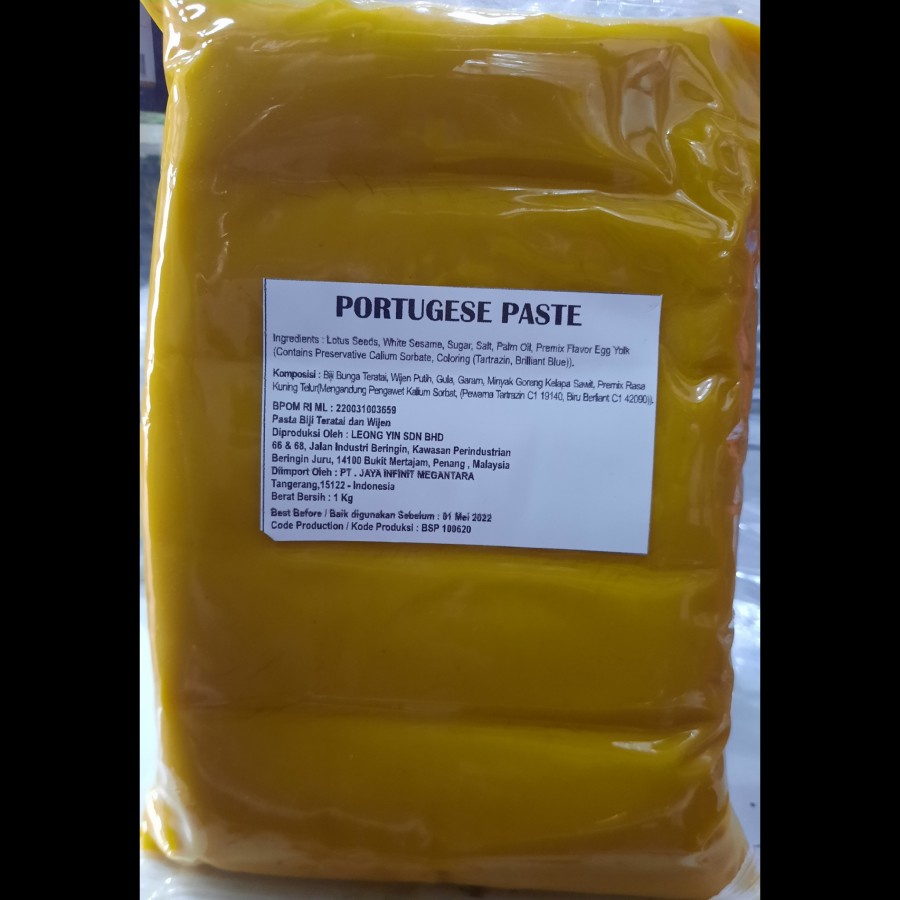 

Isian Kue Bulan Mooncake Pao Portugese Eggyolk Paste Less Sugar Leong Yin 1KG