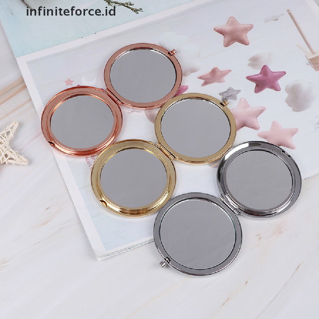 (Infiniteforce.Id) Cermin Saku Lipat Gaya Vintage Bahan Alloy Untuk Makeup / Kosmetik Wanita