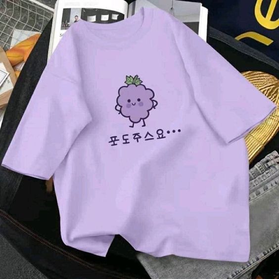 MYSTIQUE.ID-BAJU KAOS GRAPE KOREA T-SHIRT LUCU DAN AESTHETIC