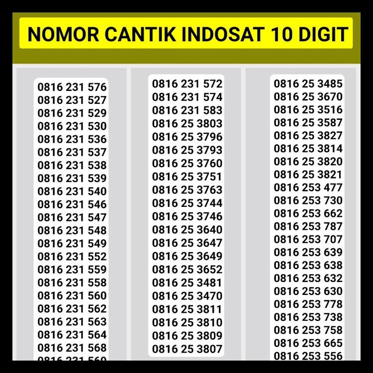 Perdana Indosat 10 Digit Kode 1301