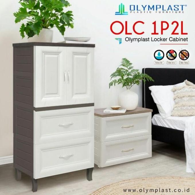 PROMO Olymplast Lemari Cabinet Laci Drawer Plastik OLC 1P2L 1 Pintu 2 Laci / LACI