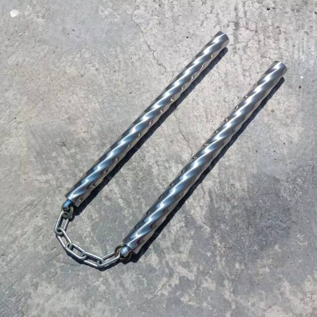 Nunchaku stainless steel bearing ulir krincing lokal freestyle (RINGAN),(swivel as lurus)