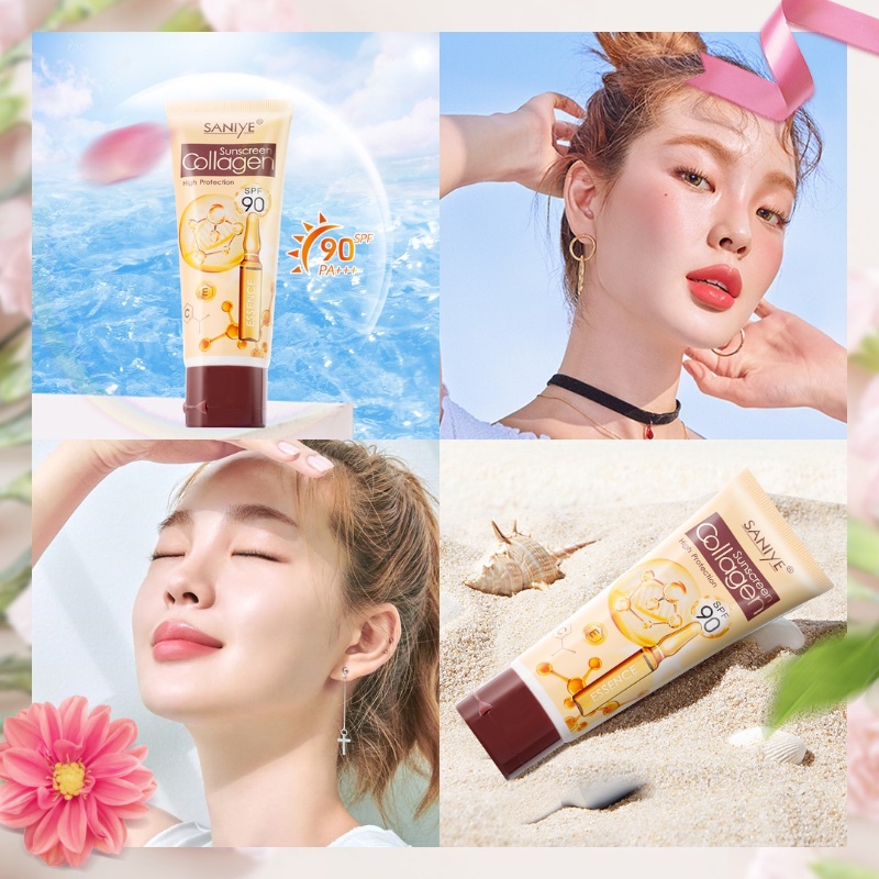 SANIYE Sunscreen SPF90+ UV sunblock Pemutih Anti Penuaan Tabir Surya Wajah Kosmetik 65ml R1208