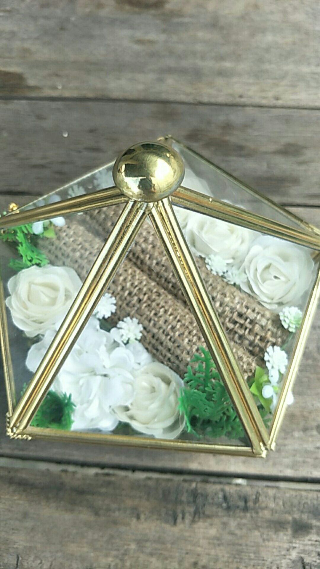 Ring Bearer Tempat Cincin Kaca Terarium