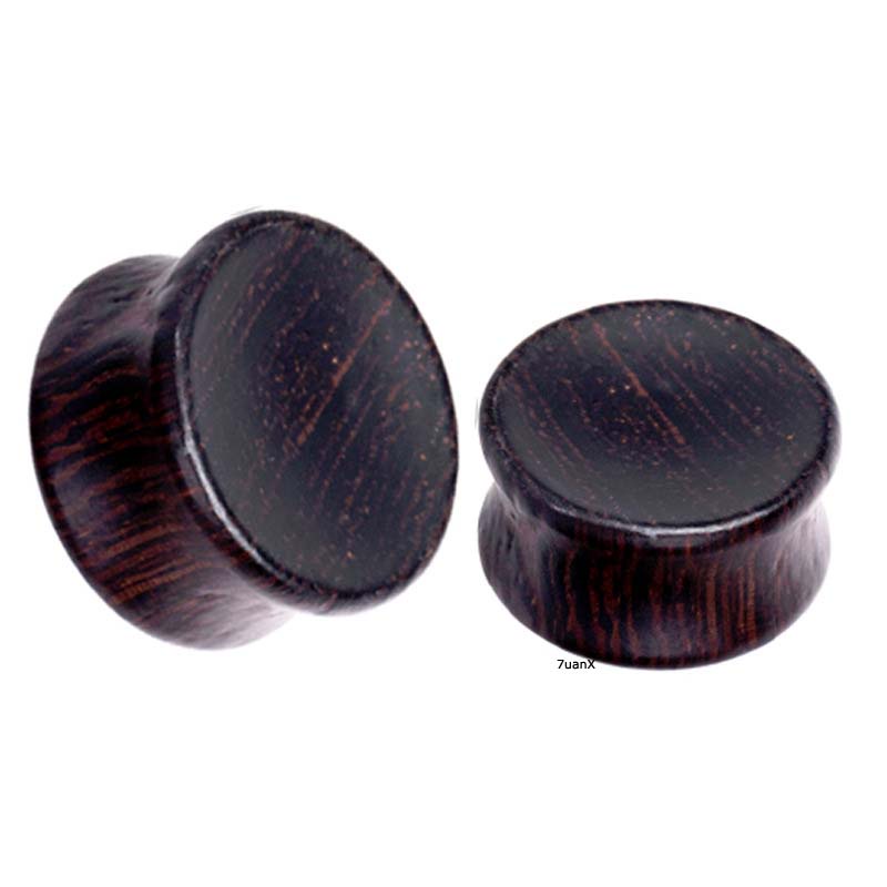 2 Piece Double Flare Natural Wood Plugs Earrings Unisex 6-22 mm