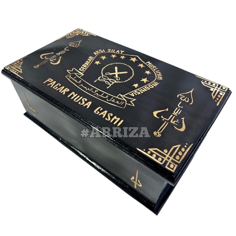 KOTAK SABUK MORI PN GASMI PAGAR NUSA GASMI / TEMPAT SABUK PAGAR NUSA GASMI / TEMPAT IKAT PINGGANG PN PAGAR NUSA GASMI / TERMURAH DARI KAYU JATI (FREE UKIR NAMA)