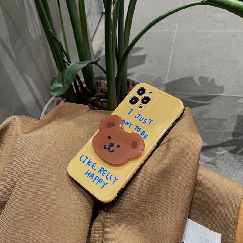 [PRE-ORDER] Yellow Bear Popsocket Case / Phonecase for Iphone 7 8 Plus X Xs Max Xr 11 Pro Max 12 Pro
