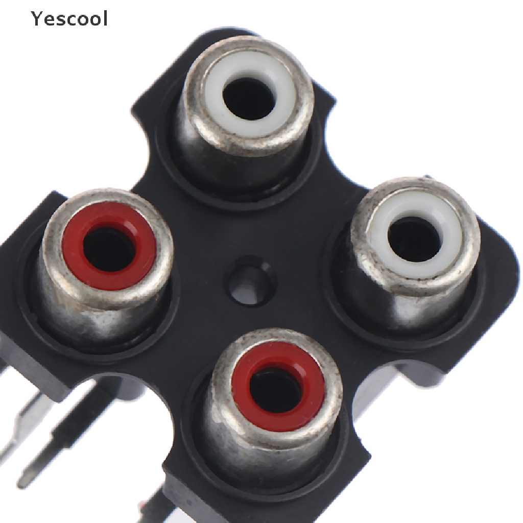 Yescool 5Pcs Konektor input Audio Stereo RCA Female 2 / 4 Lubang