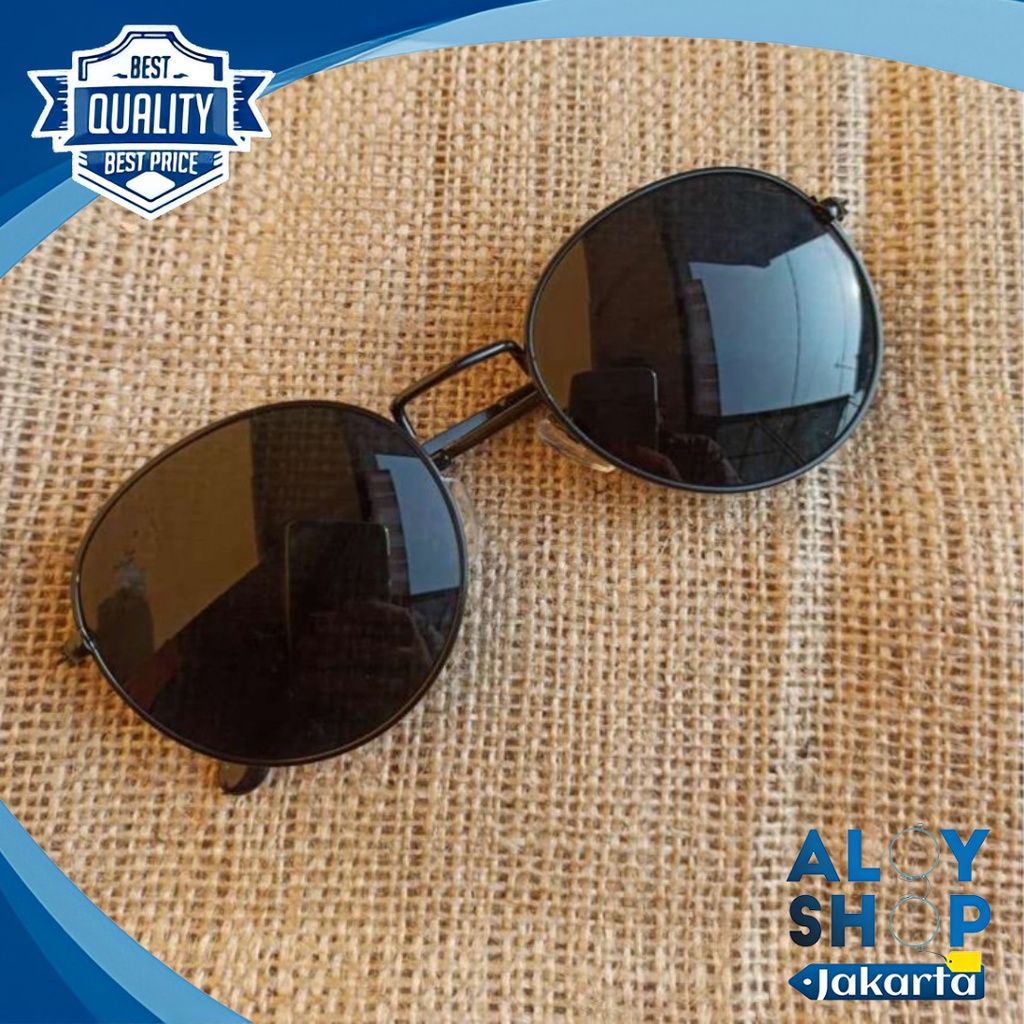 M-H001 &quot;PROMO&quot; Kacamata Pria/Wanita-Fashion-Retro Vintage Metal-Sunglasses-Import-Korea K102 black NF