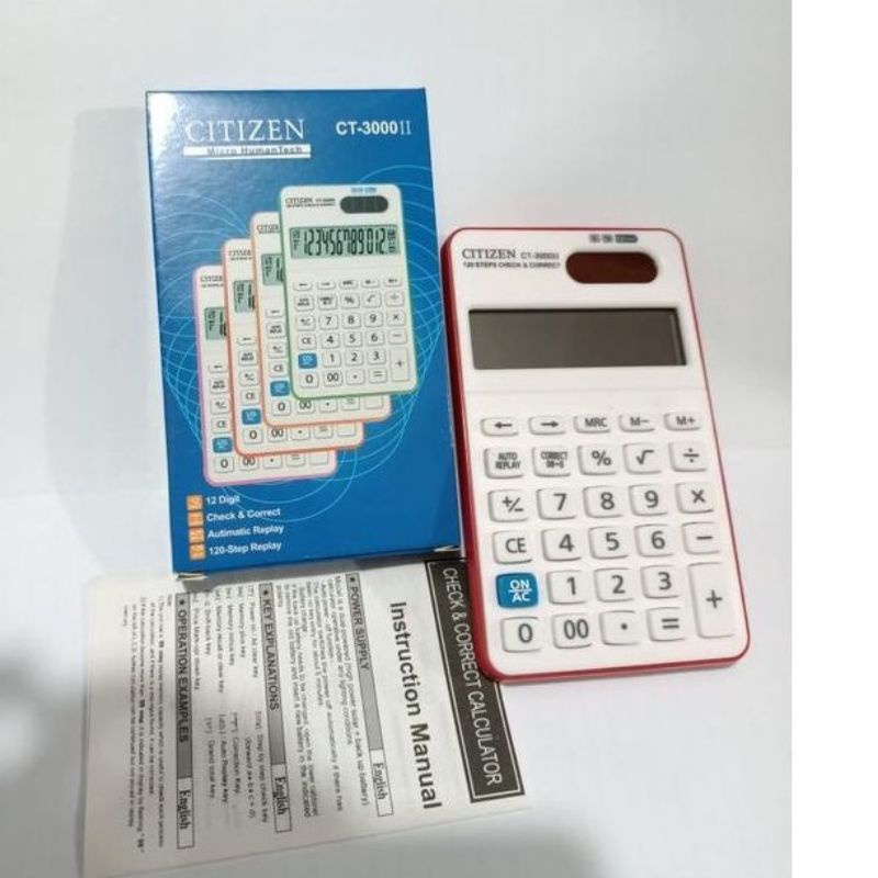 

0Kalkulator CT-3000 12 Digit -Kalkulator Check / Kakulator Dagang Besar / Calculator CT 3000