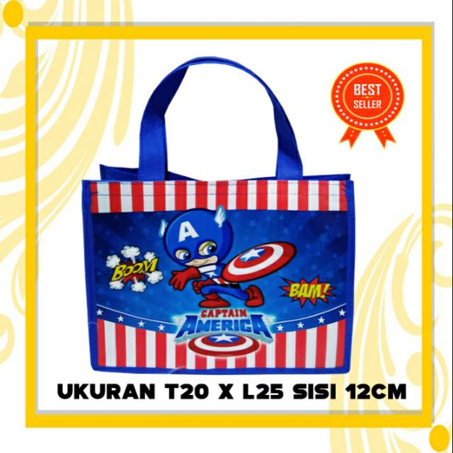 

Tas ultah readystock CAPTAIN AMERICA/ tas souvenir ulang tahun CAPTAIN AMERICA