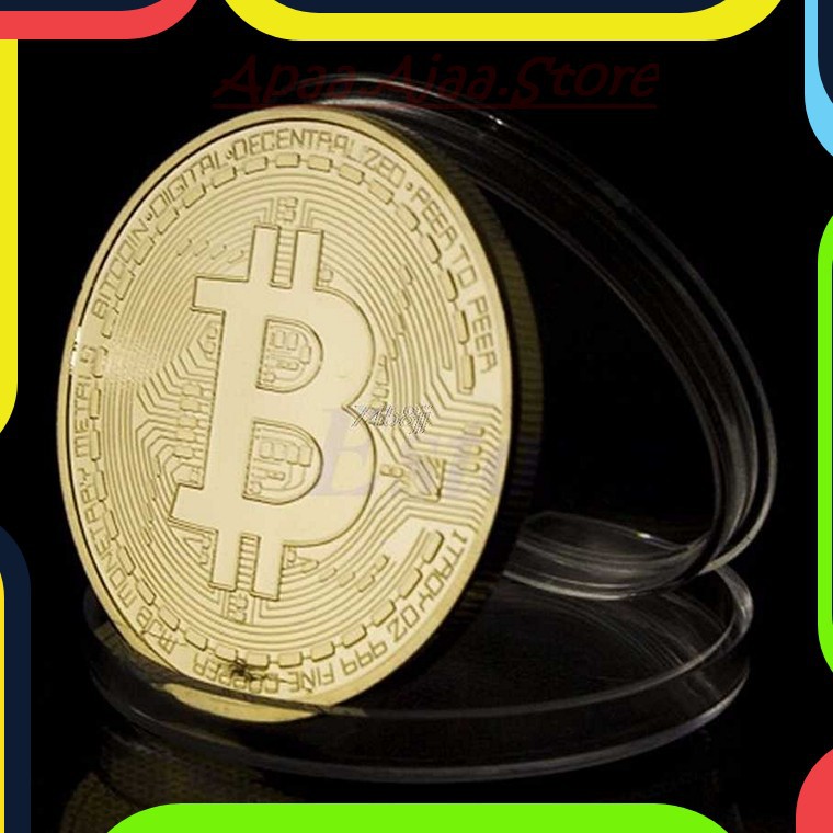 Bayar Ditempat Gold Plated Bitcoin Miniatur