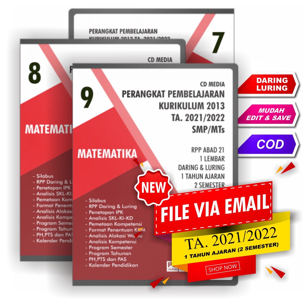 CD RPP SMP / MTs MATEMATIKA TA. 21/22 DARING DAN LURING K13 REVISI TERBARU