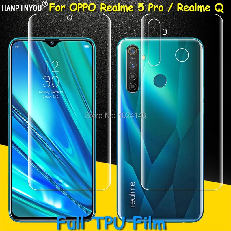 USAMS - HYDROGEL HYBRID FILM ANTI GORES REALME 5 5i C3 3 XT X2 PRO FULL SCREEN CUTTING PROTECTOR