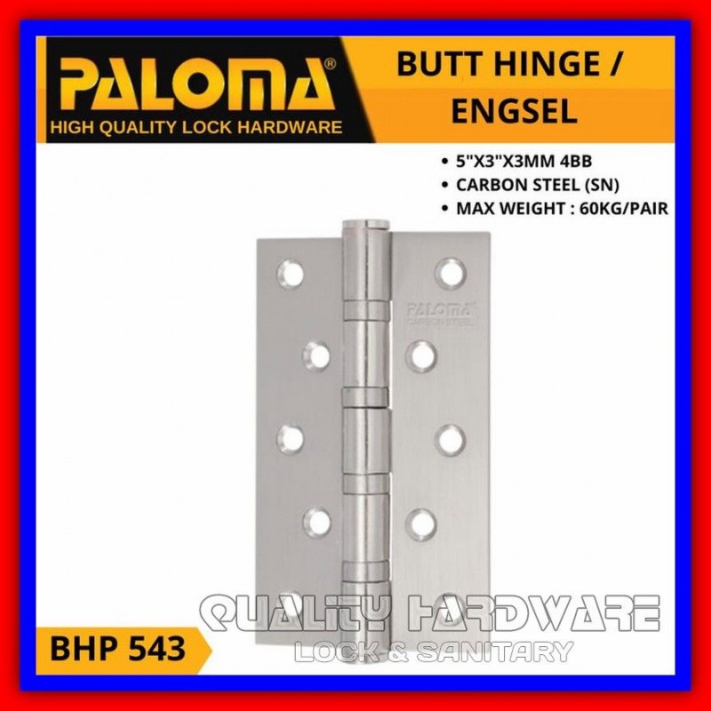 Engsel Pintu Rumah Paloma QHBHP 543 - 5" inch Engsel Pintu Stainless Carbon Steel Murah Kualitas