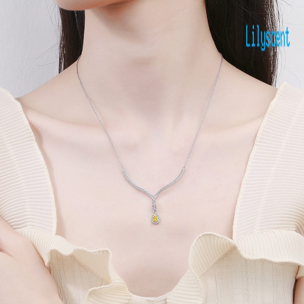 Kalung Rantai Klavikula Bentuk Tetesan Air Rumbai Gaya Korea Dapat Disesuaikan Untuk Wanita