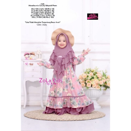 Gamis Zola kids by alifa