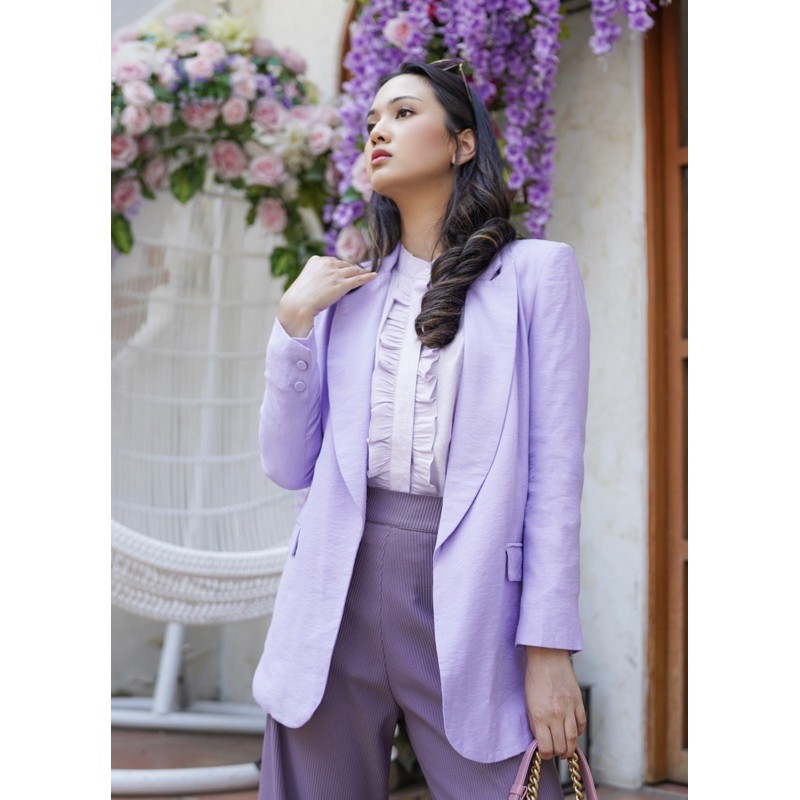 benang jarum buttonscarves kara lilac blazer