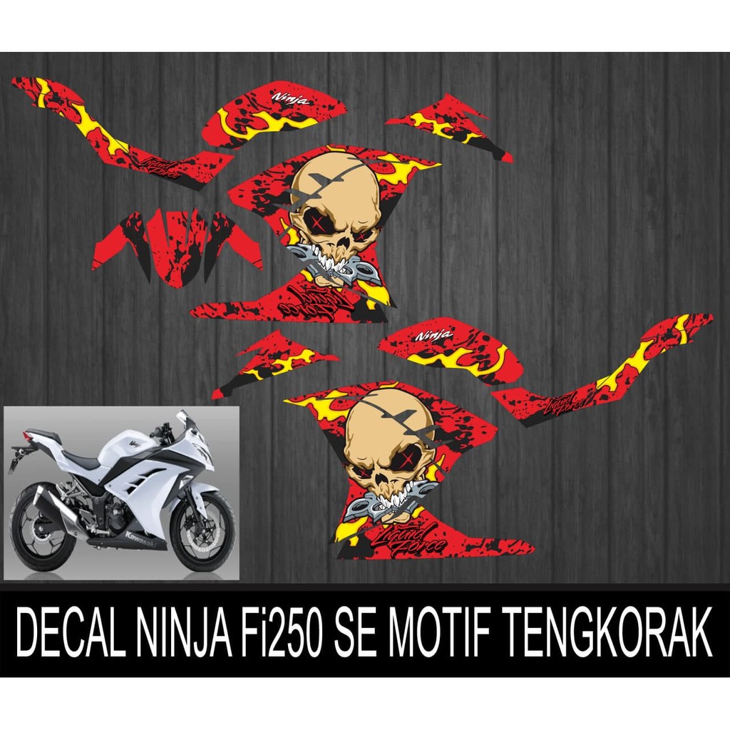 STIKER STRIPING MOTOR NINJA FI 250 SE FULL BODY MOTIF TENGKORAK