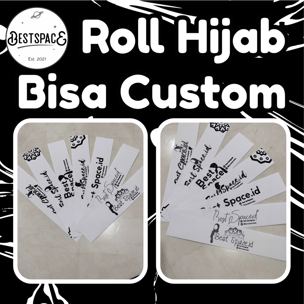 ROLL HIJAB / LABEL HIJAB / PAPER BELT HIJAB [BW SERIES] [FREE DESIGN]