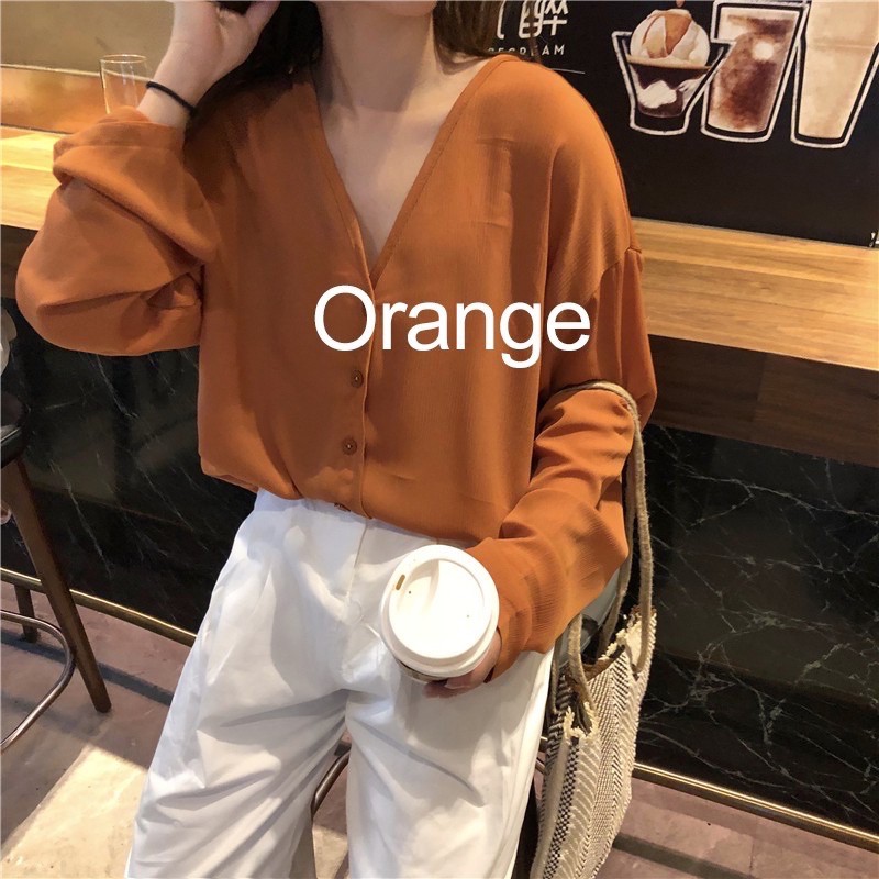 atasan korea wanita/ blouse vneck wanita / blouse wanita KONJU