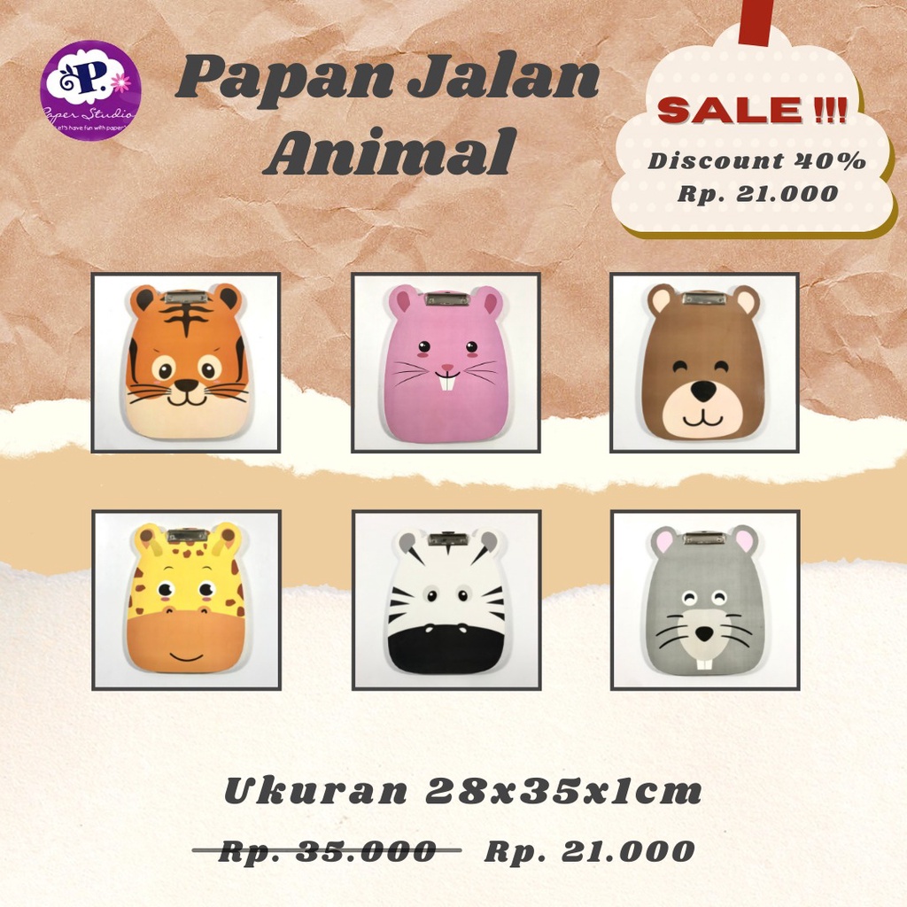 

PAPAN TULIS (Papan Jalan Anak Uk. 28 x 35 x 1 cm) Variasi Animal