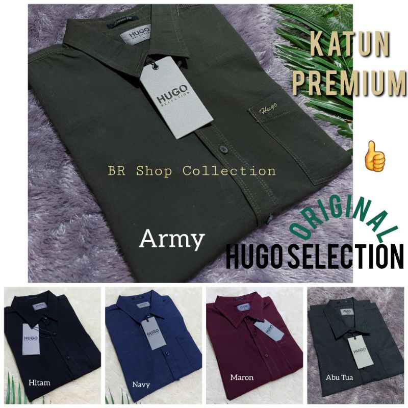 kemeja HG Selection Original lengan Pendek Polos katun Import HS selection