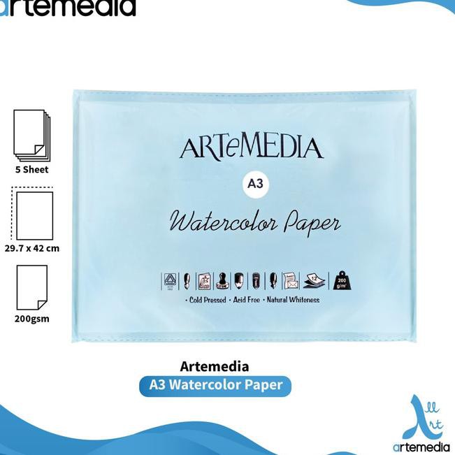 

Super!>>-751 Artemedia Watercolour Paper A3 - Kertas Cat Air