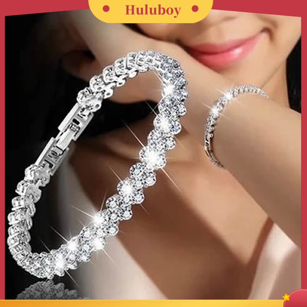 Hu Hu Hu Hu Hu Alat Bantu Pasang Kacamata♡ Gelang Rantai Cubic Zircon Berlian Imitasi Untuk Wanita