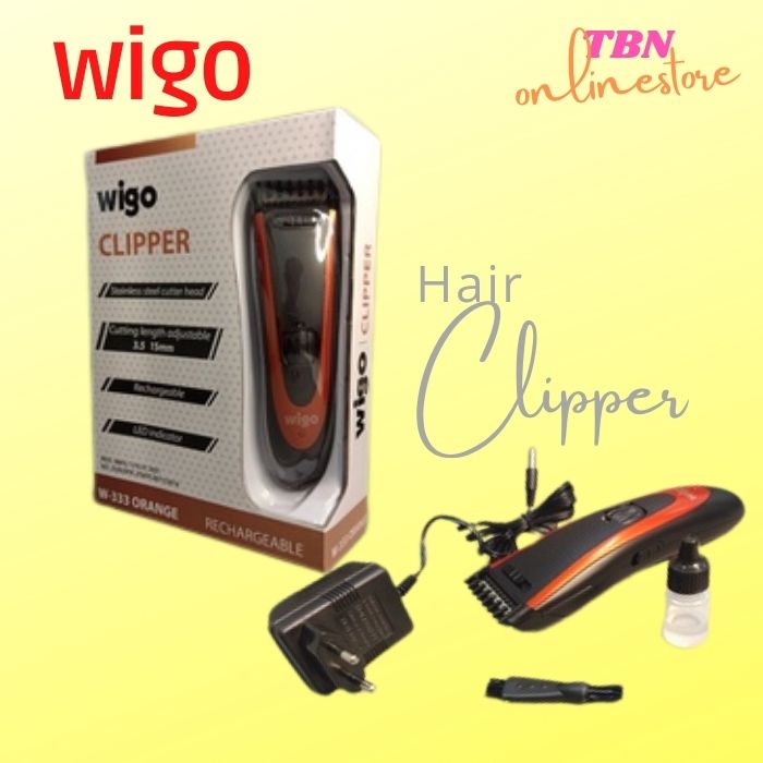 Mesin Alat Cukur Rambut Propessional Portable - WIGO Hair Clipper W-333 Orange Rechargeable 600 mAh