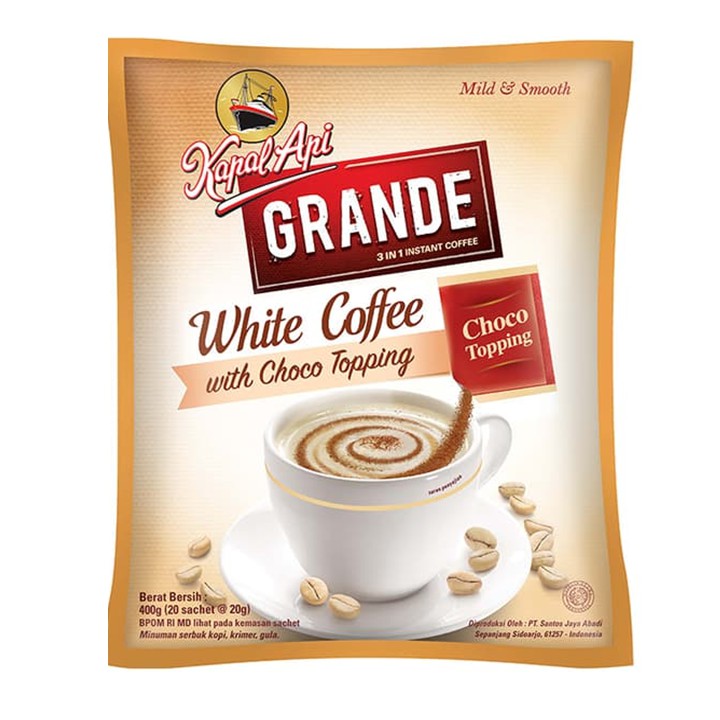 KAPAL API GRANDE WHITE COFFEE C TOPPING @20X20