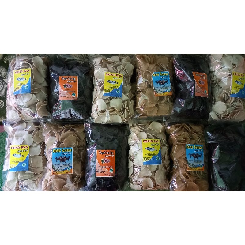 

Kerupuk Cumi/ Rajungan/ Ikan Mix 2 varian total 1Kg termurah