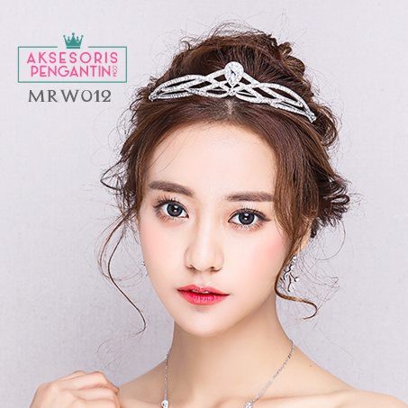 [BISA COD] AKSESORIS PENGANTIN MAHKOTA BRIDAL CROWN WEDDING TIARA MRW012