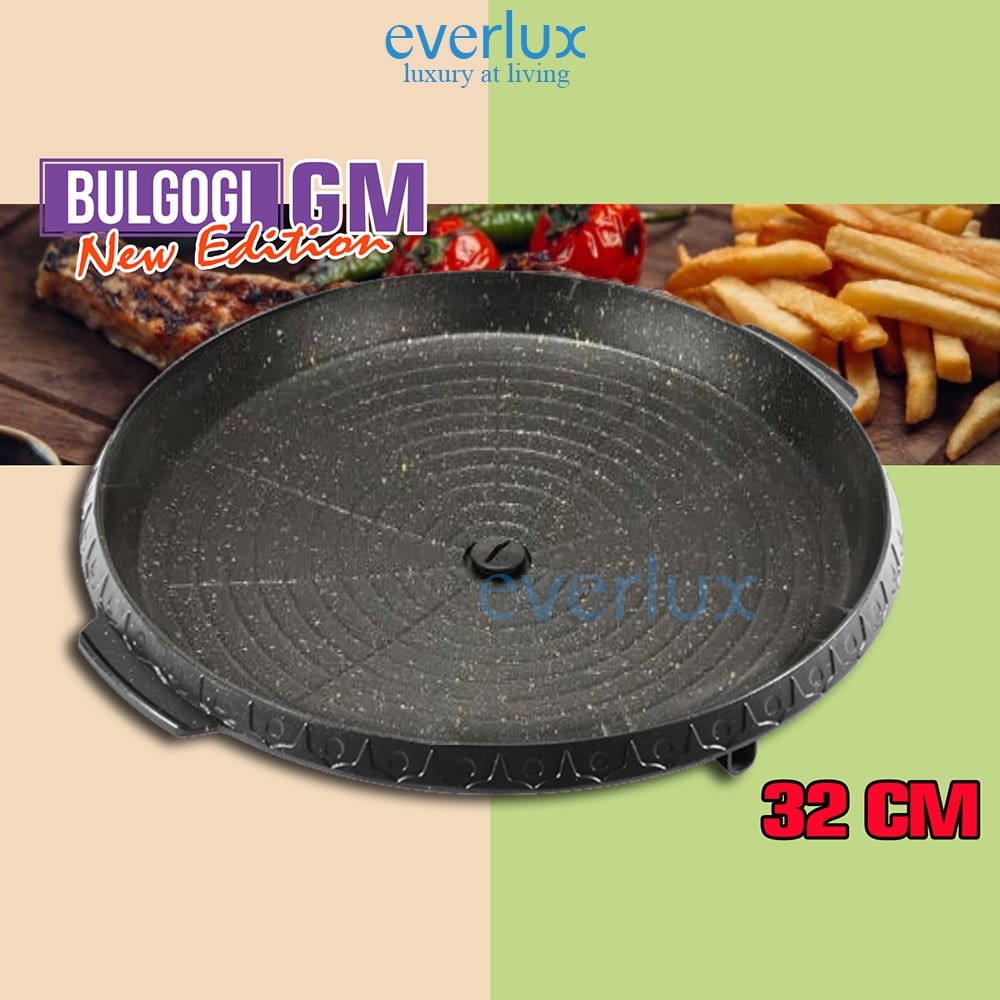 BARBEQUE BULGOGI PAN GM 2150 Pemanggang Grill Korea - Alat Panggang grillpan Anti lengket bulat