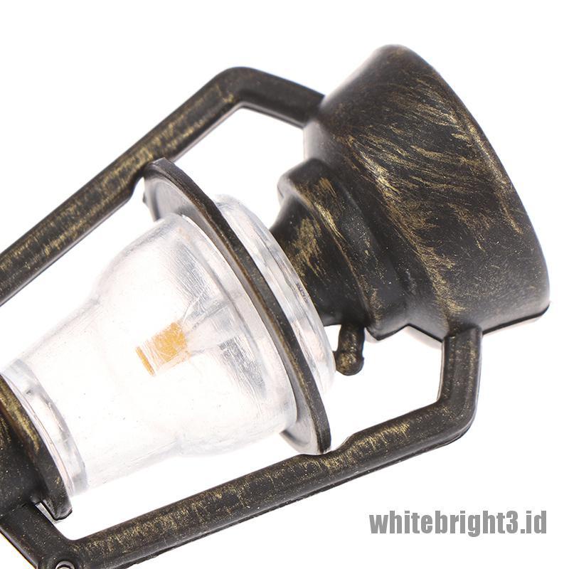 (white3) 1pc Miniatur Lampu Minyak retro Skala 1: 12 1: 6 Untuk Aksesoris Rumah Boneka