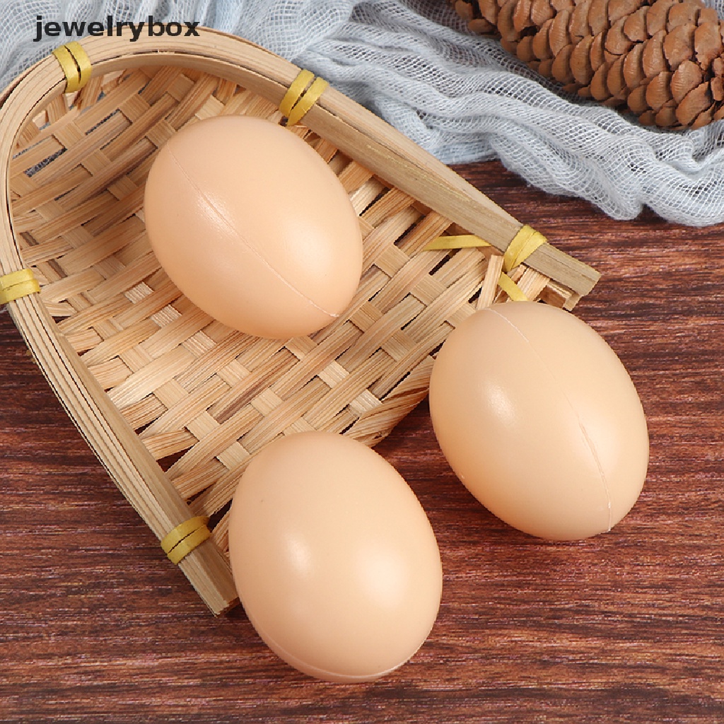 (jewelrybox) 10pcs Telur Paskah Imitasi Bahan Plastik Untuk Dekorasi DIY