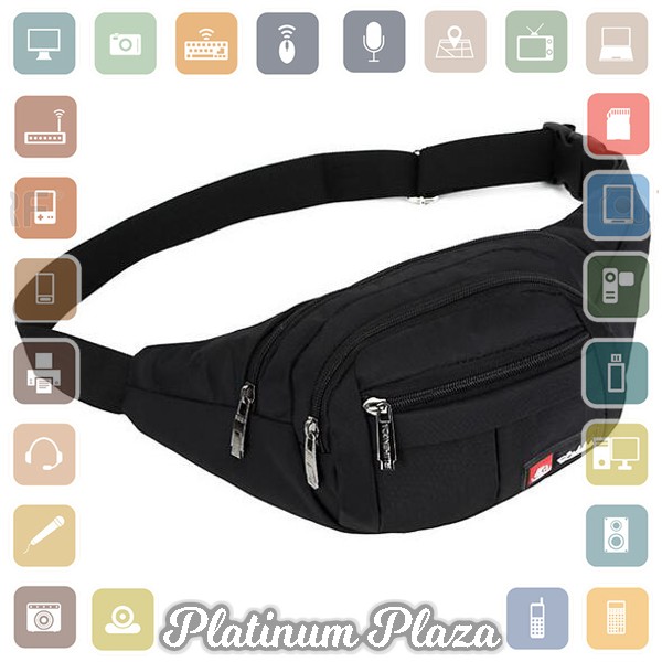 LSLK Tas Pinggang Banyak Slot Fanny Pack Waistbag - 311 - Black`E058RF-