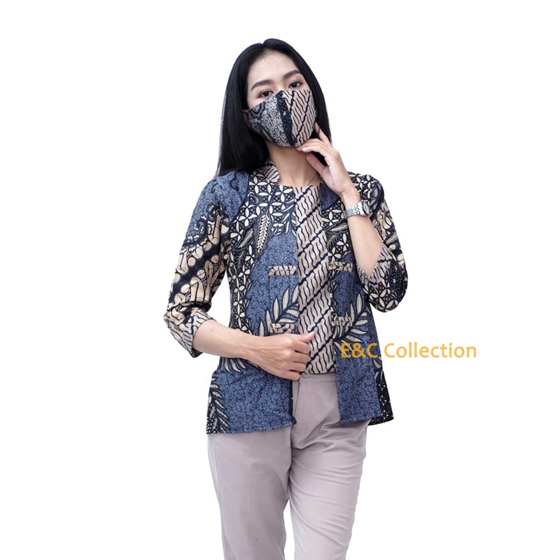 Blouse Batik Wanita Gloria Trendy  -  Atasan Batik Wanita - Hem Pria - Couple -S-M-L-XL-XXL-3L-4L-5L-6