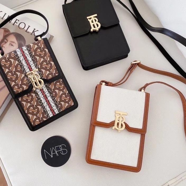 Miliki - Tas burberry pouch tali lanyard Pouch Hp Small Branded Leather Bag