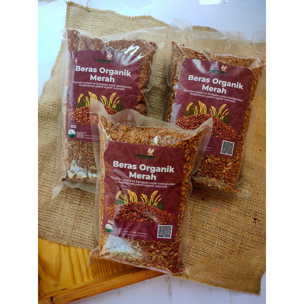 

beras organik beras merah organik mentik susu kemasan 1 KG