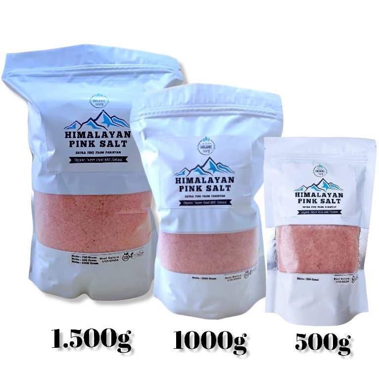 Garam Himalaya Pink Salt Organic//Original Premium Asli 1.5kg NON GMO