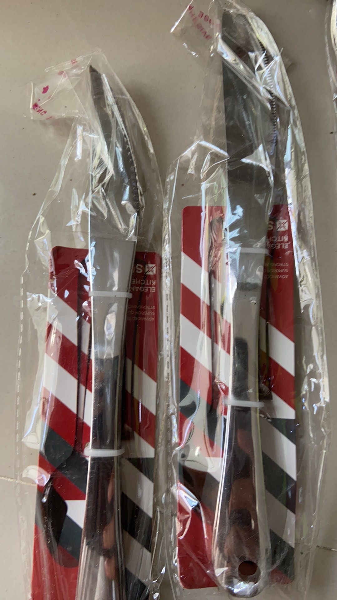 Subron 2pcs Pisau Steak Stainless Pisau Makan Selai Roti Oles Mentega Panjang Tebal Hotel