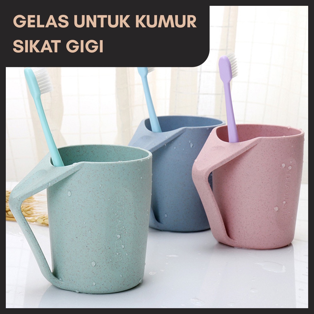 GELAS CANGKIR KUMUR KAMAR MANDI | GELAS WHEAT STRAW JERAMI | CANGKIR SERBAGUNA