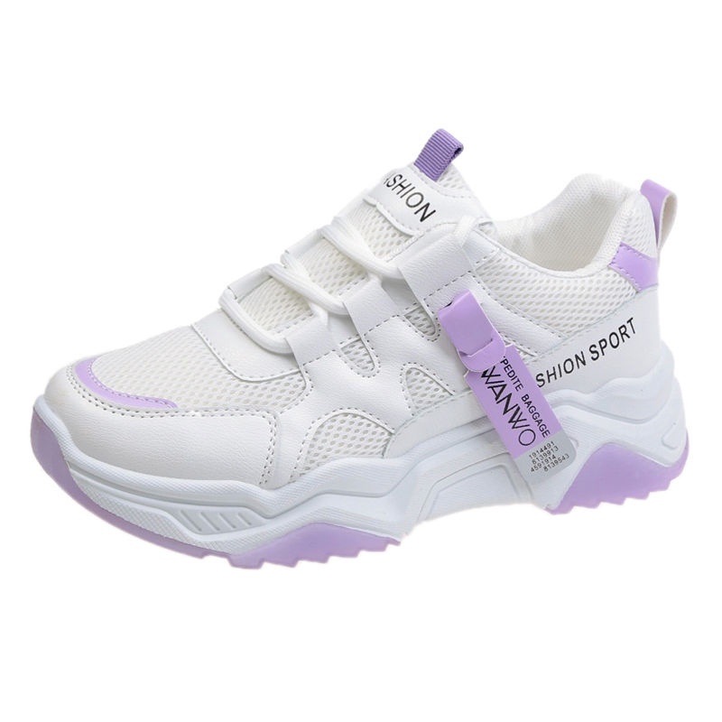 Sepatu Wanita Sneakers Tali Fashion Sport Korea Wanwoo 08 Spatu Snikers Wanwo Perempuan Cewe Cewek Shoes FSH151 Cladiva-UNGU (FSHN SPORT)