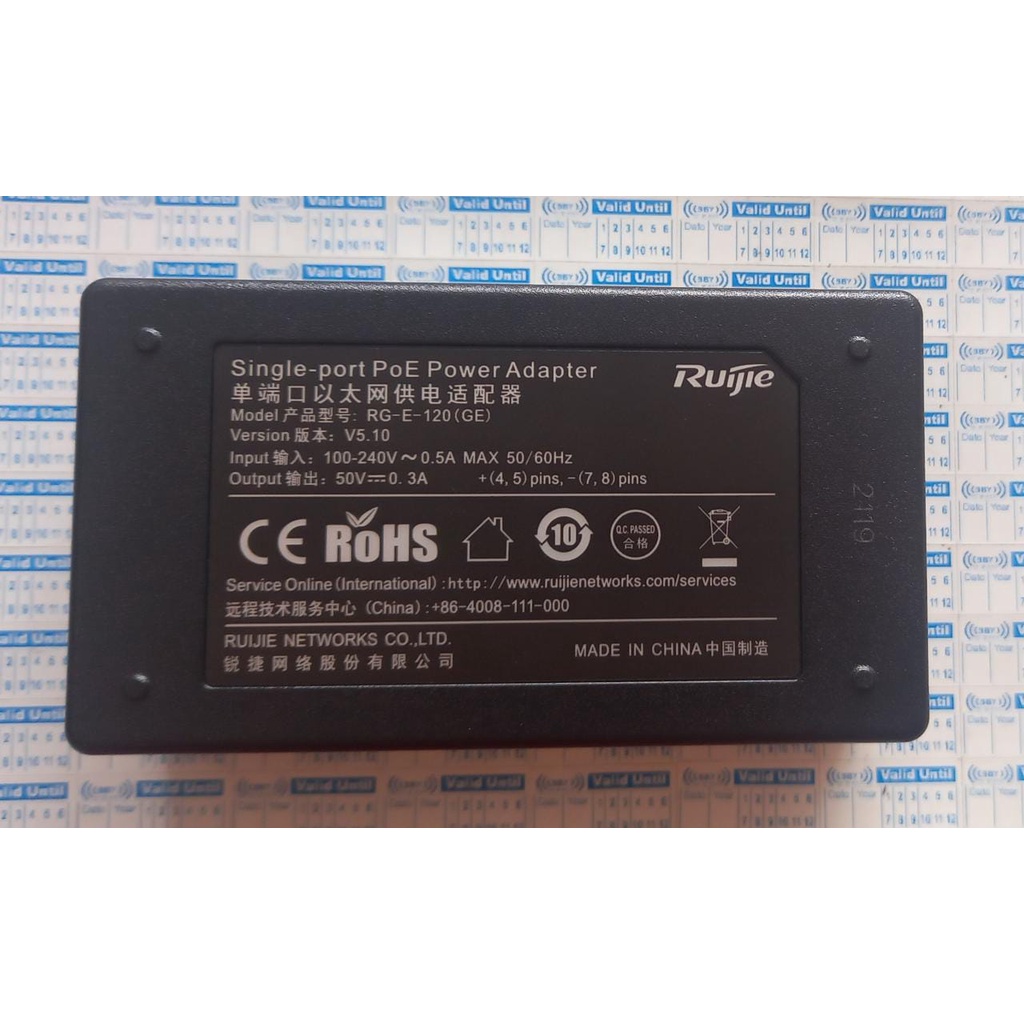 Adaptor PoE Ruijie RG-E-120(GE) Untuk RG-AP720-L / RG-AP710