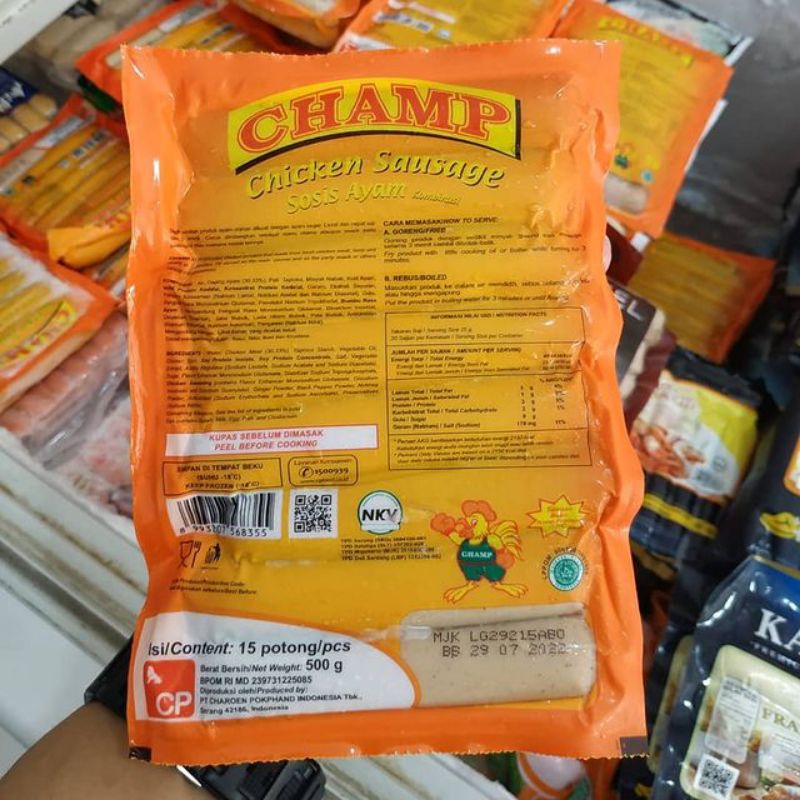 

CHAMP SOSIS AYAM 500gr isi 15