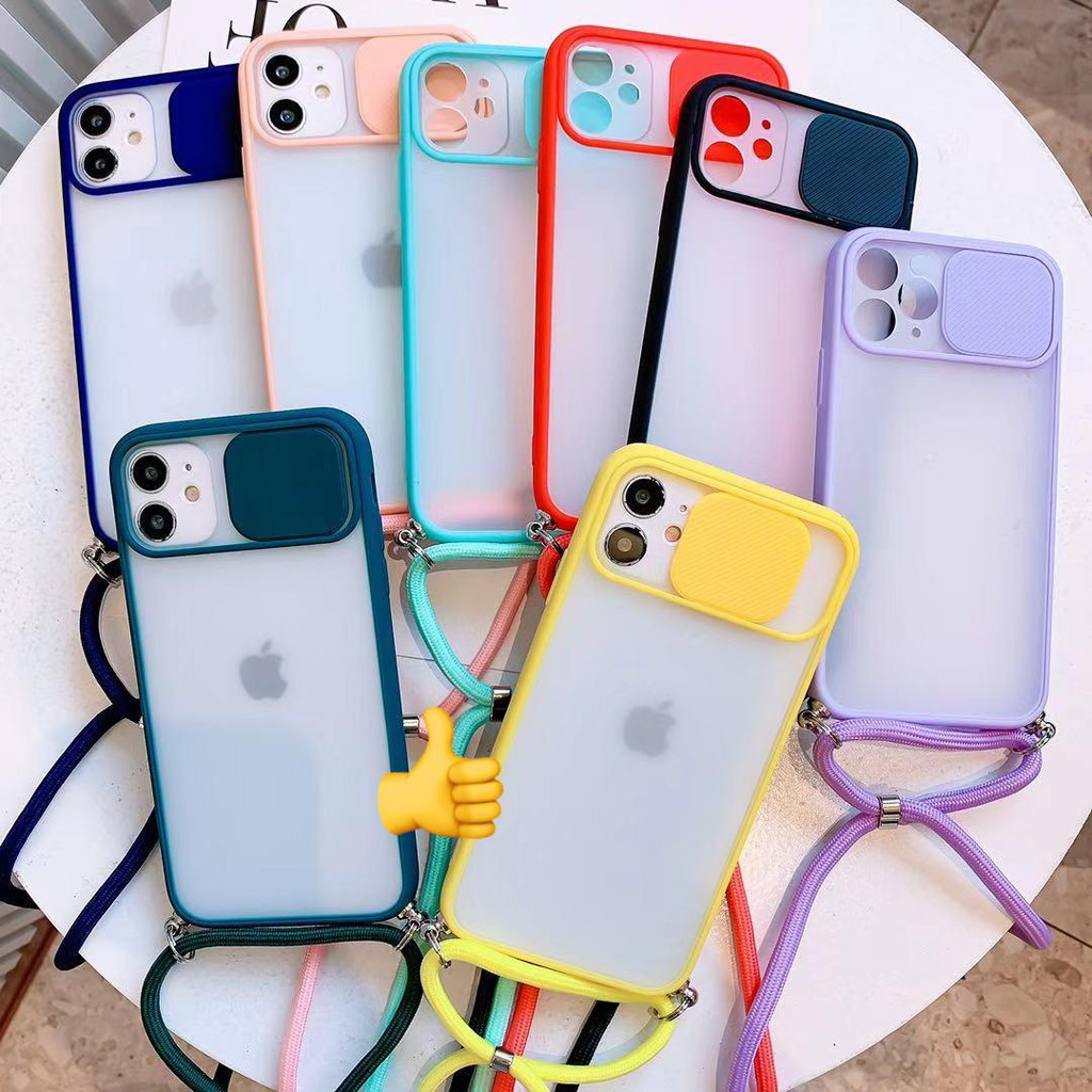 IPHONE X/XS/11 PRO/11 PRO MAX Case Dove Candy Tutup Lensa Kamera Dan Tali Panjang