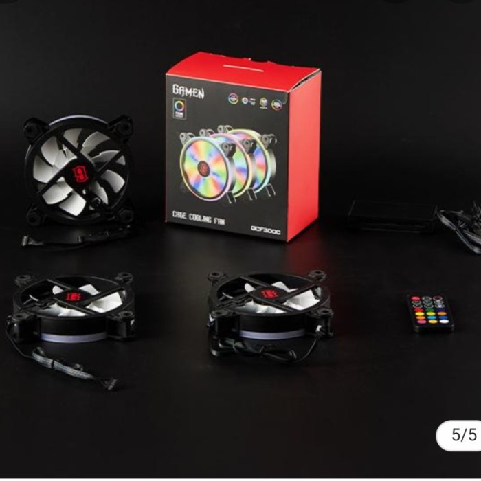 GAMEN Gaming Fan Case RGB 1 Set 3 Kipas + Kontroler Fab CPU GCF300C